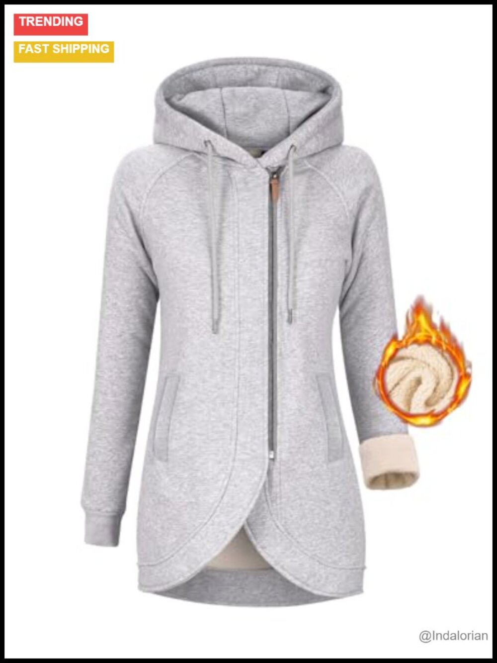 Women's Fleece Zip Up Hoodie Sherpa Lined Full Zip Winter Jacket Oversized